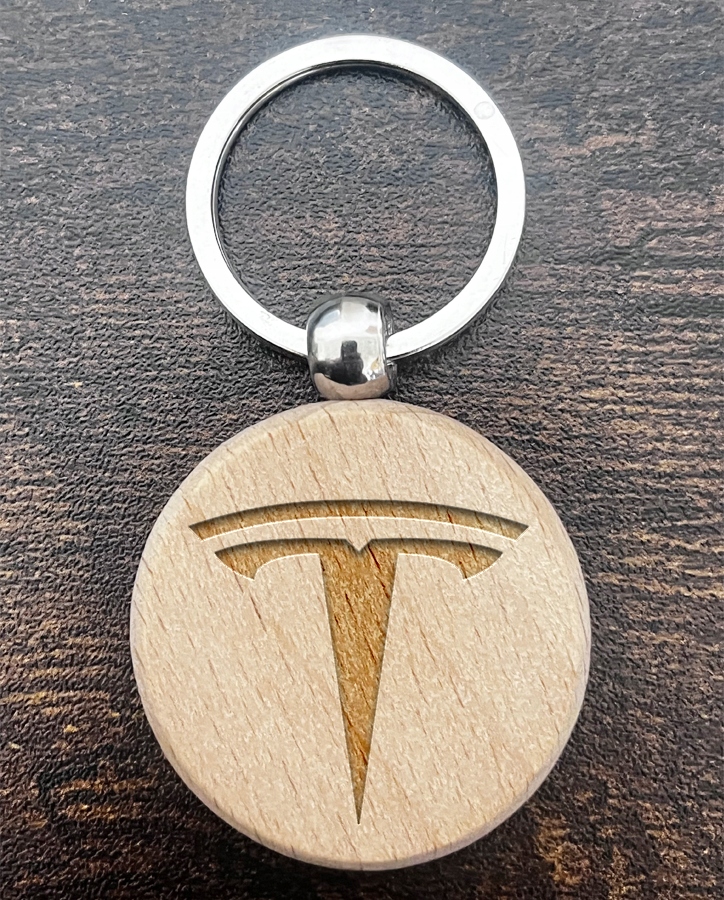 Drewniany brelok Tesla