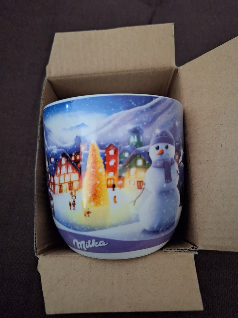 Świąteczny, zimowy kubek milka