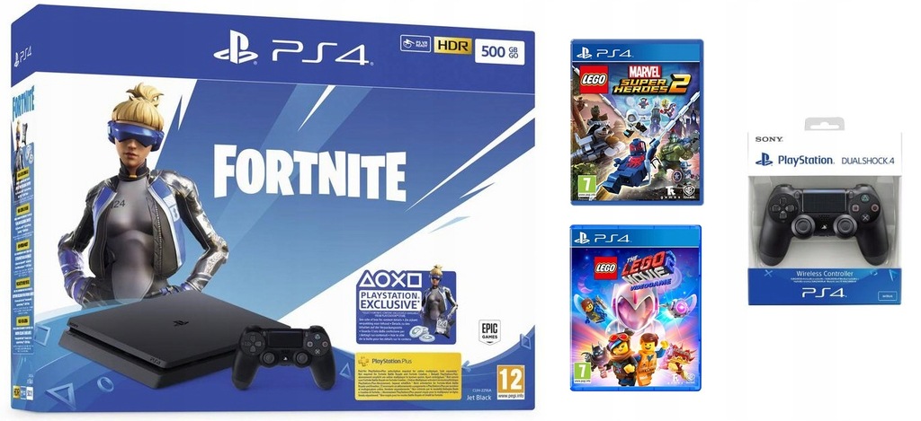 PLAYSTATION 4 500GB 2x PAD 2 GRY LEGO FORTNITE 8746755047 oficjalne archiwum Allegro