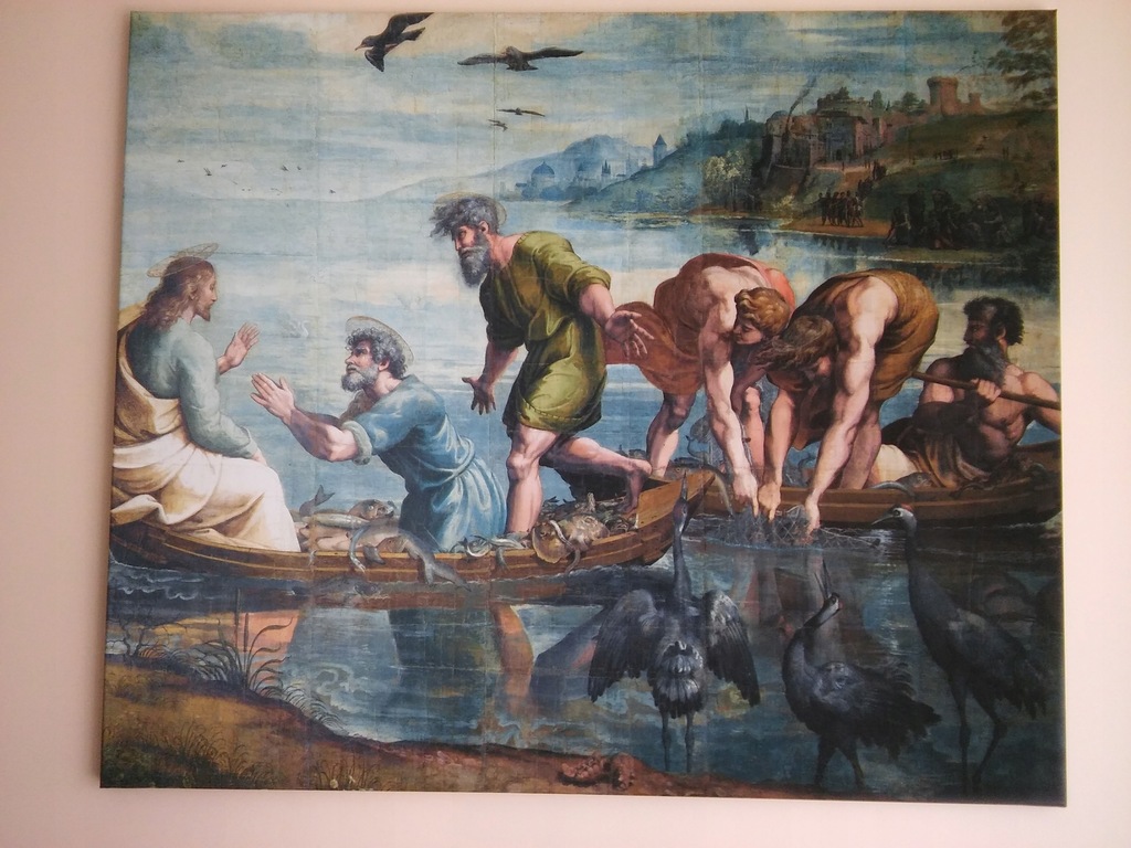 R.Santi Cudowny połów ryb, Jezus 40x30cm obraz
