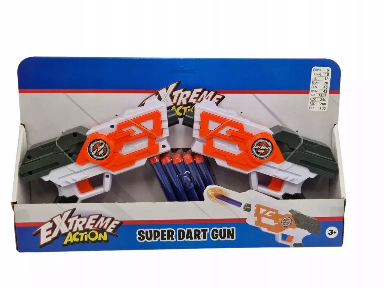 EXTREME ACTION DART NERF PISTOLETY BITWA PEPCO