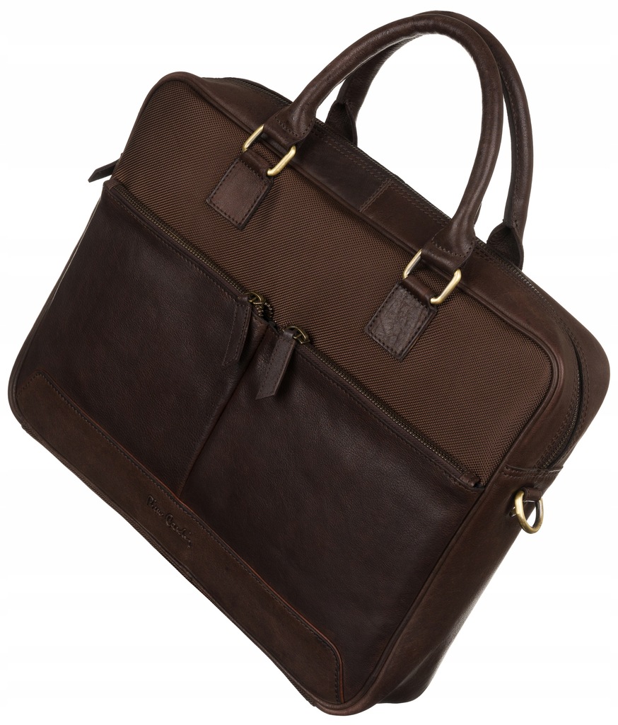 Pierre Cardin pojemna torba męska skórzana laptop