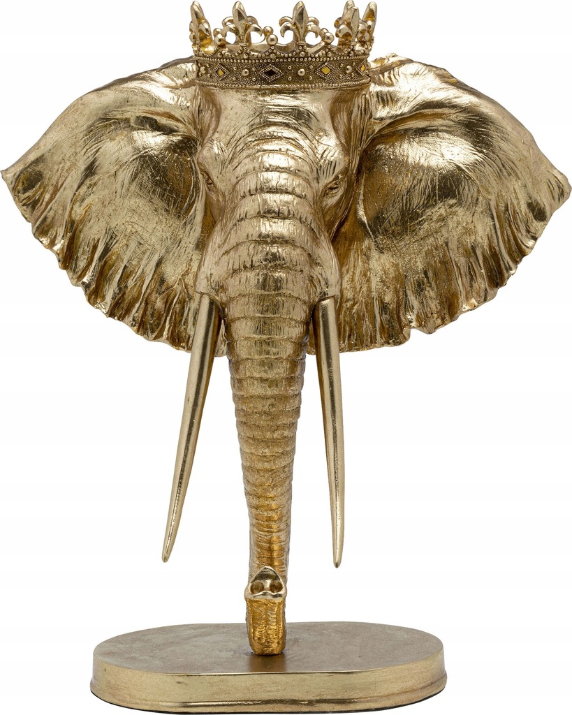 Figurka dekoracyjna złota słoń w koronie 49x27