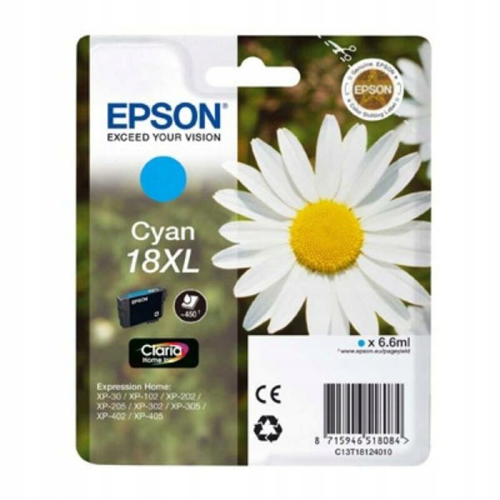 Oryginalny Wkład Atramentowy Epson 18XL Turkuso