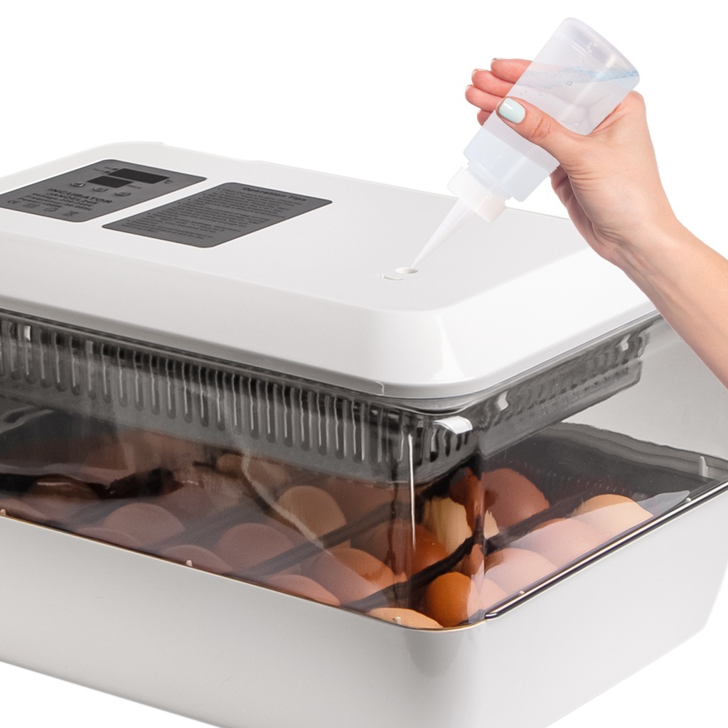 INKUBATOR Z TERMOSTATEM I AUTOMATYCZNYM OBRACANIEM JAJ Z WENTYLATOREM