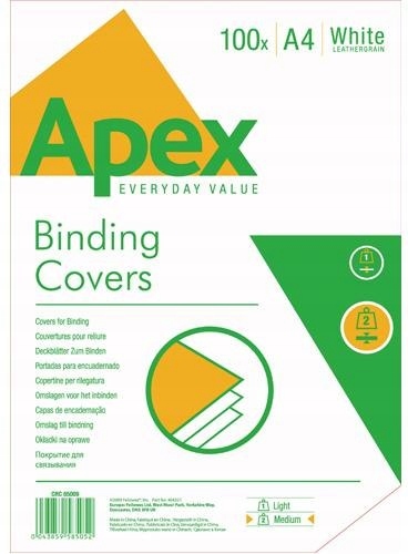 APEX okładki do bindowania A4 (białe, skóropodobne