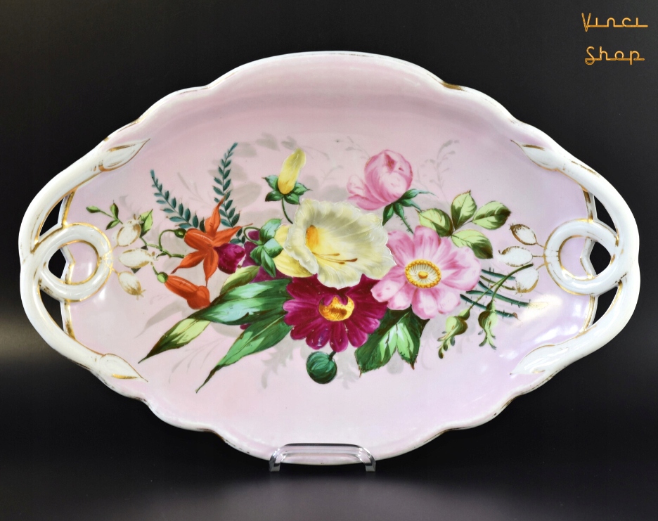 Patera ozdobna kwiaty róż TK Thun Bohemia 19 w.