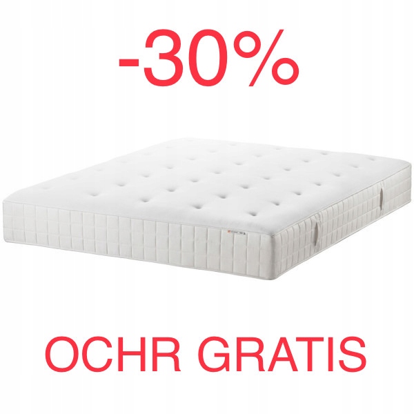 Materac IKEA HYLLESTAD 180x200 + Ochr KUNGSMYNTA 8242069801