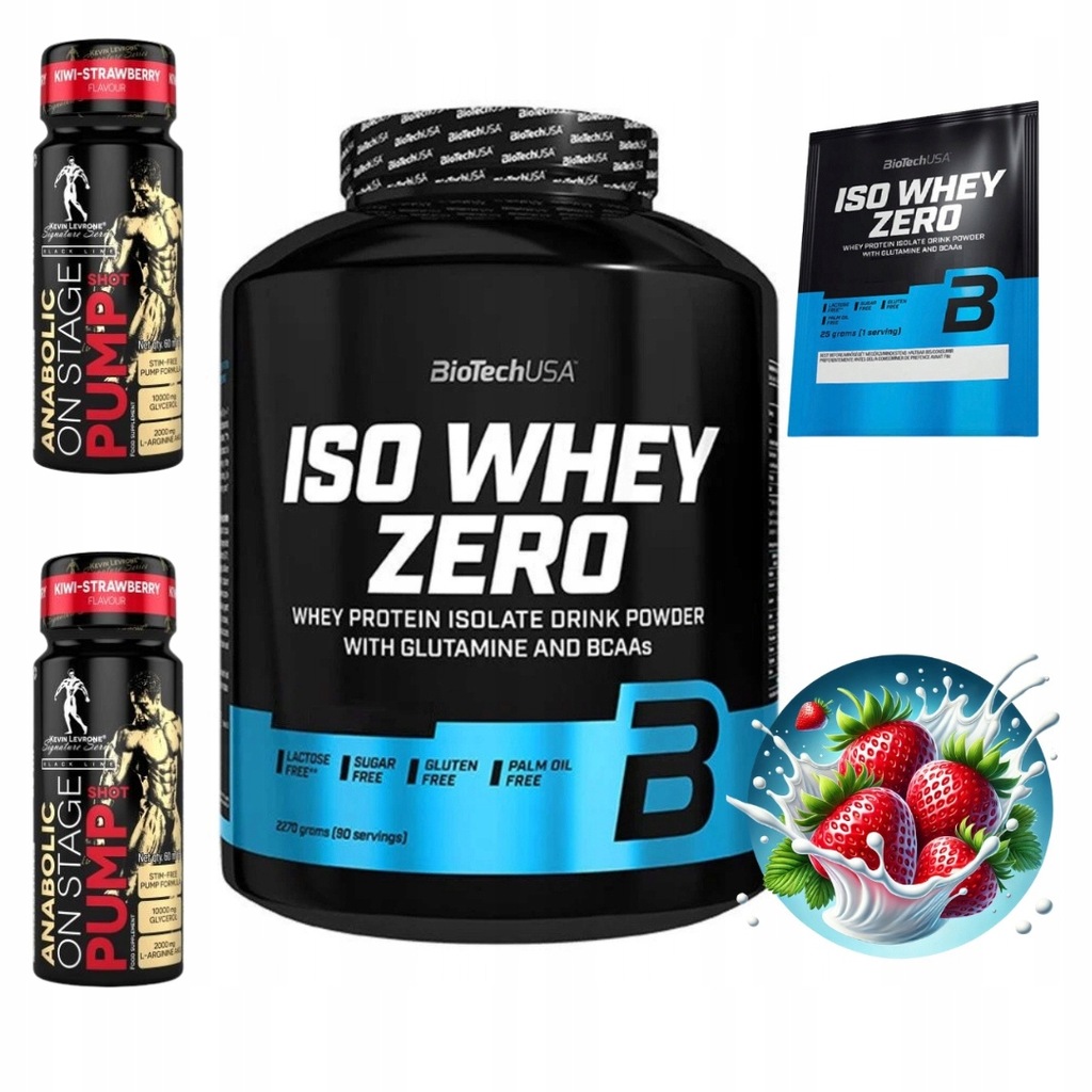 BioTech USA Iso Whey 1816g izolat białka truskawka