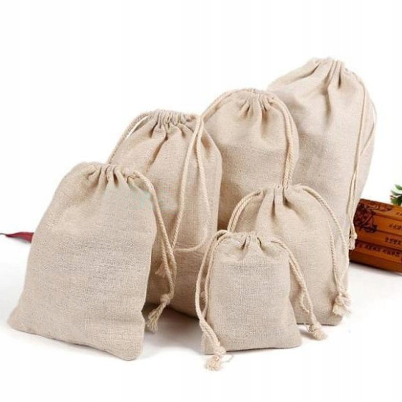 Natural Linen Gift Bags 8x10cm 9x12cm 10x15cm