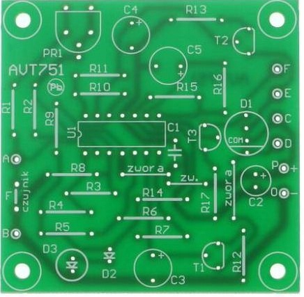 Płynące światełko RGB, AVT751 PCB