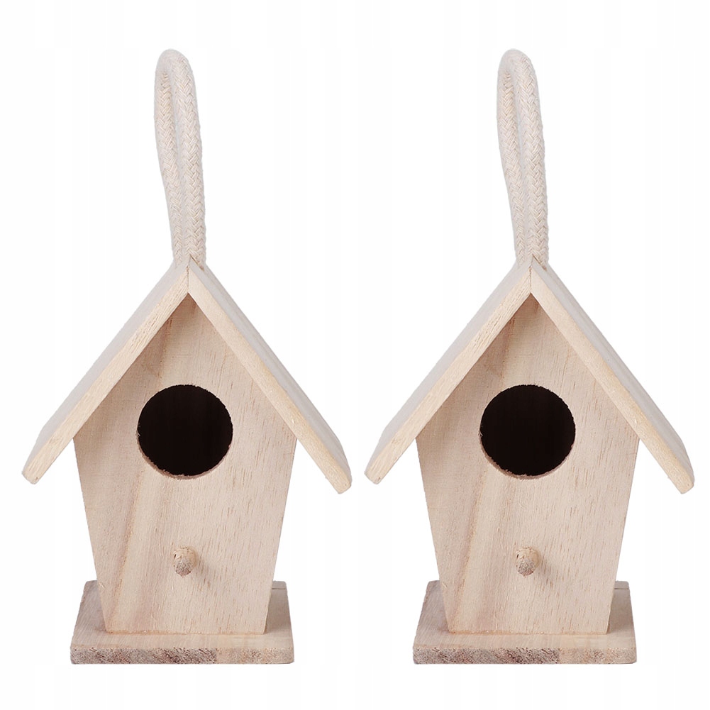 2 szt. Drewniany domek dla ptaków wiszący budka