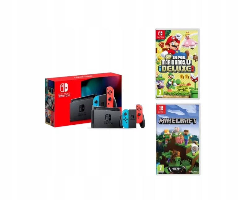 KONSOLA NINTENDO SWITCH + JOY-CON RED&BLUE +GRY +GWARANCJA!