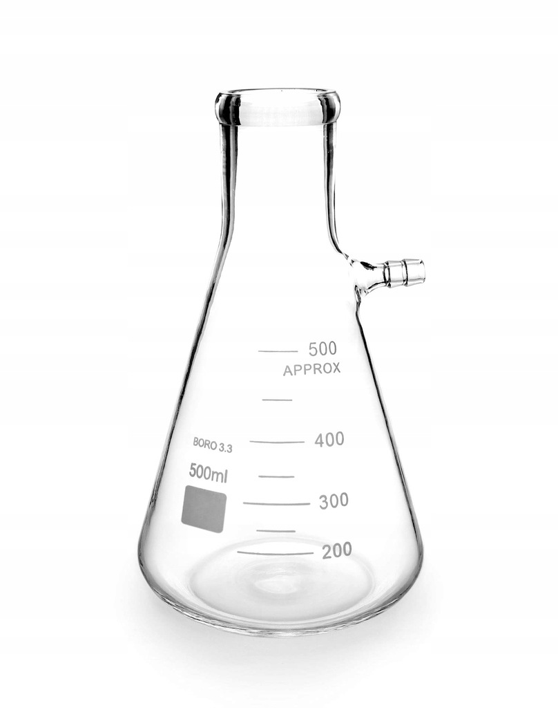 Laboratoryjna butelka filtrująca QWORK, szkło borokrzemowe 500ml