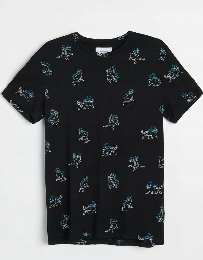RESERVED T-SHIRT NADRUK KOT K6U MS2__S