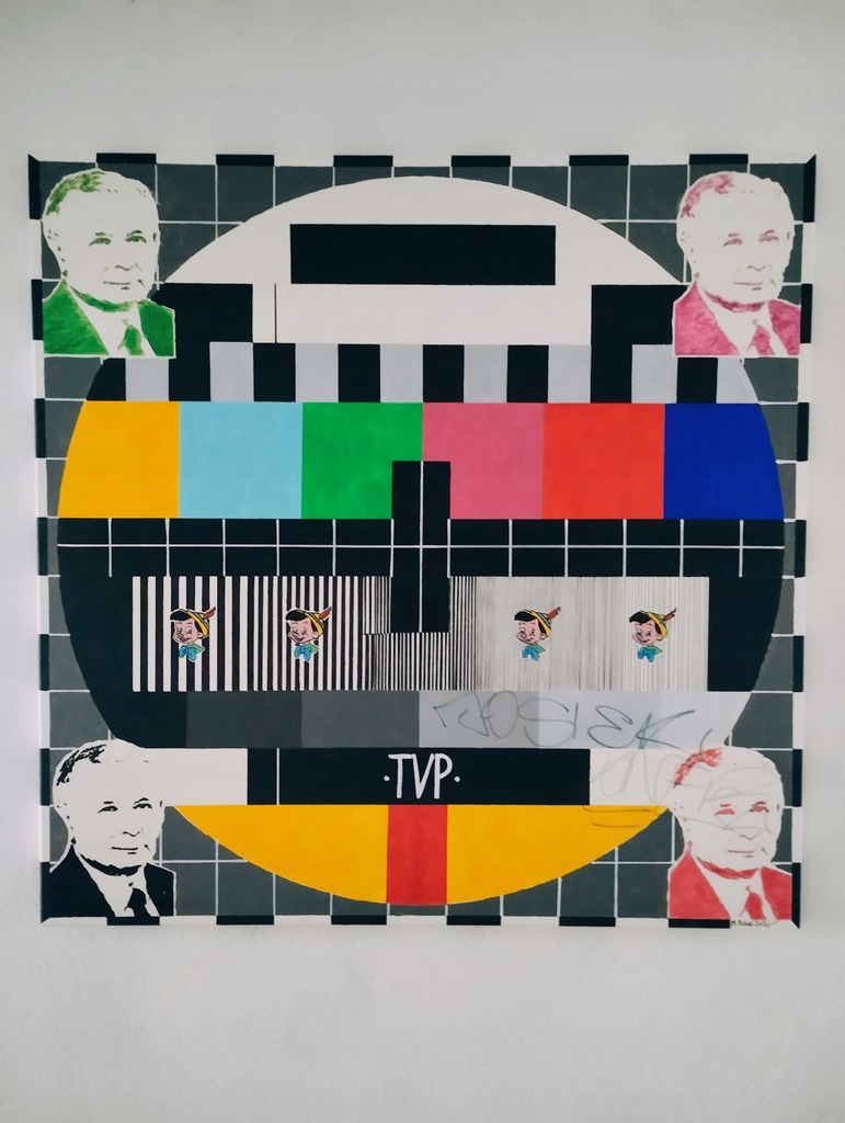Plansza kontrolna TVPis 2015-2023, Obraz 100/100cm, akryl na płótnie.