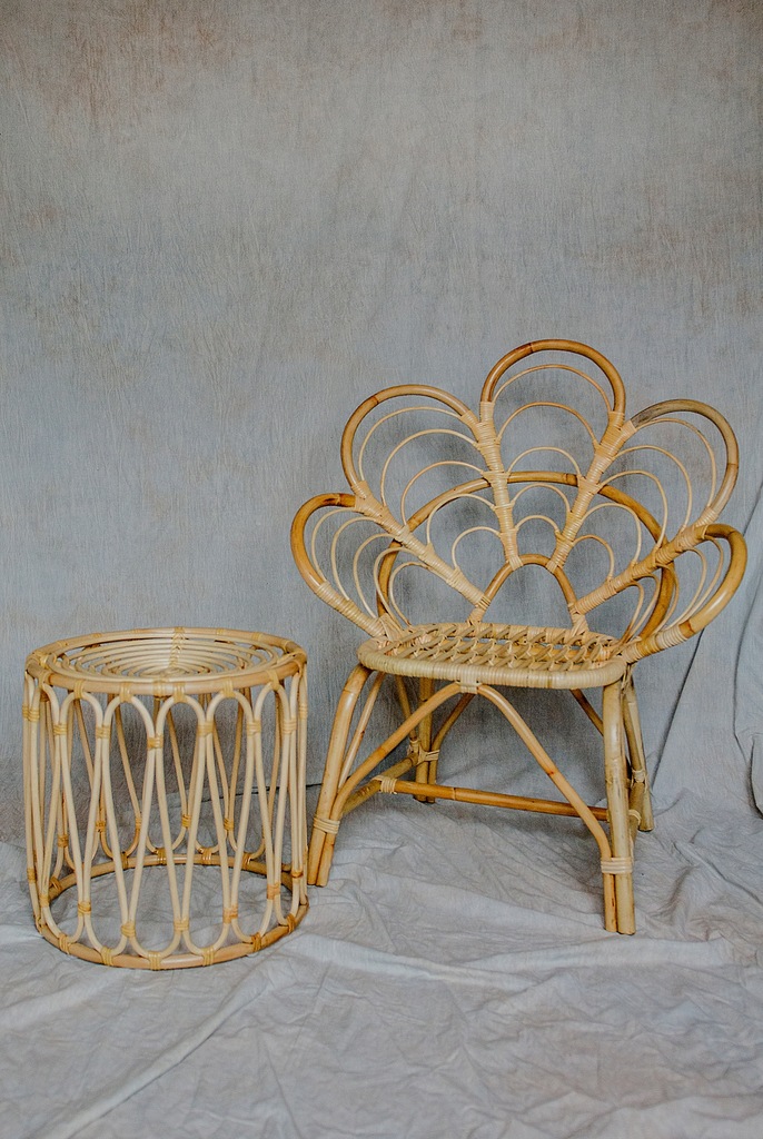 Rattanowy fotel i taboret od LiLu.Shop