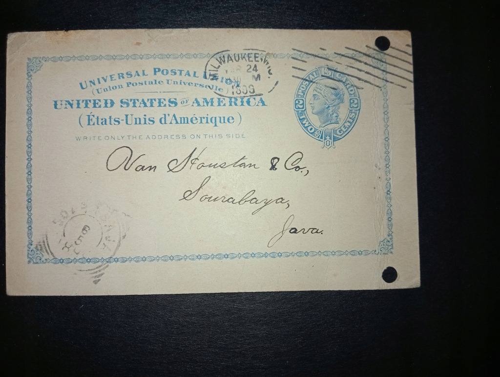 USA 1899 KARTKA POCZTOWA Z OBIEGU