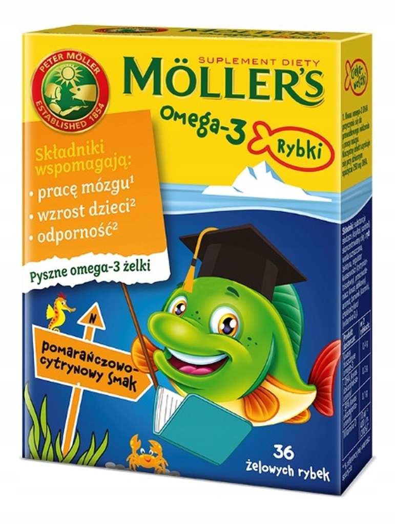 Moller's Omega-3 Rybki żelki dla dzieci 36szt.