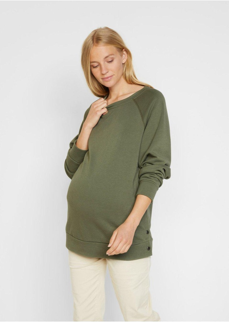 BONPRIX _SM USP BLUZA CIĄŻOWA KHAKI _/ 50