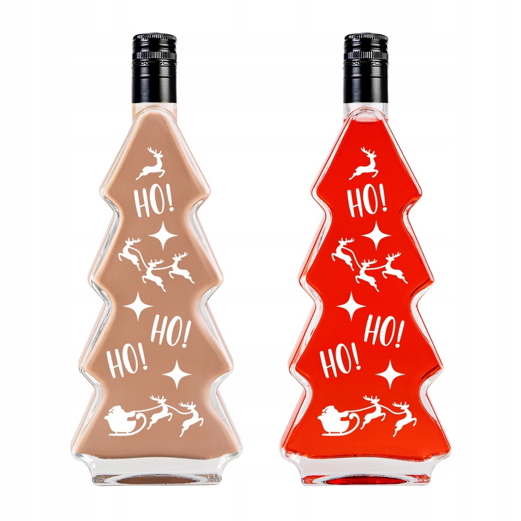 Butelka na nalewki likier soki CHOINKA 500 ml na święta prezent + zakrętka