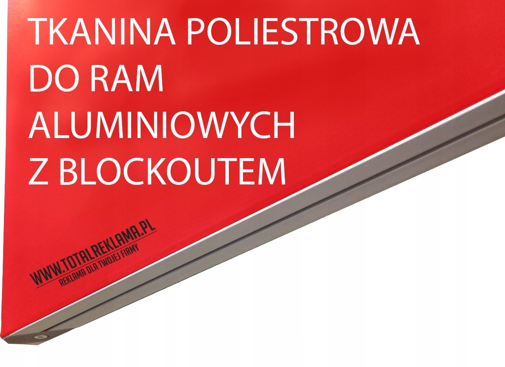 Tkanina poliestrowa do ram aluminiowych, blockout