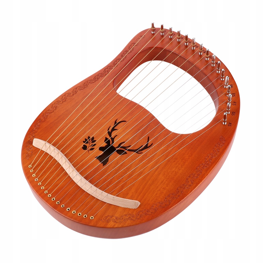 Lyre Harp 16 metalowych strun Handheld harfa Mahoń