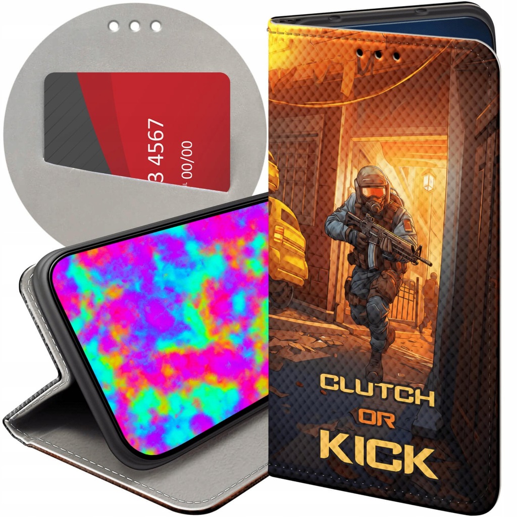 ETUI Z KLAPKĄ DO HUAWEI HONOR 70 WZORY CS GO COUNTER-STRIKE FUTERAŁ CASE