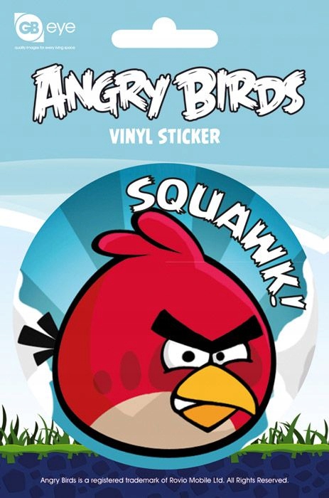 Naklejka z czerwonym ptakiem Angry Birds 10x15 cm
