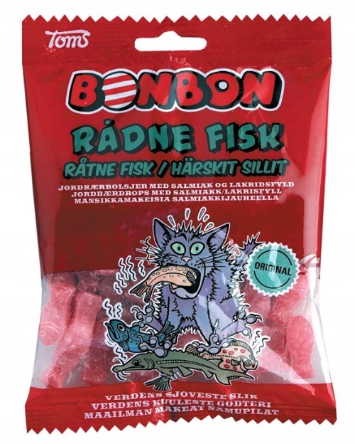 Toms BonBon Rotten Fish Strawberry Lakritz Candy