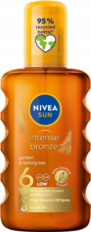 NIVEA SUN Intense Bronze Olejek karotenowy do opalania w sprayu SPF6 200 ml