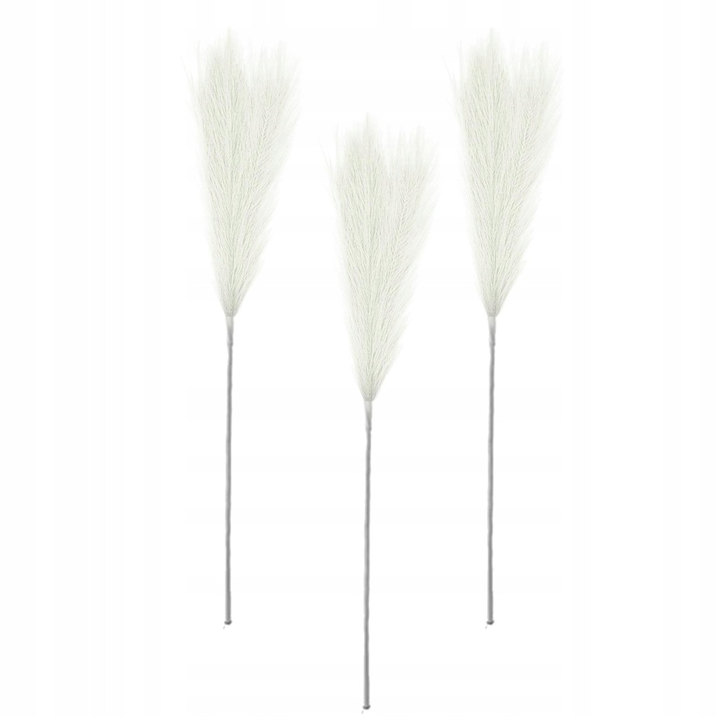 3x Artificial Dried Pampas Grass Flower Arrangement for Floor Vase White