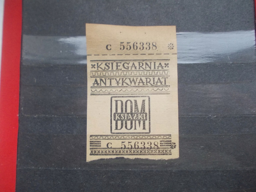 Dom Książki antykwariat kwit numerowany 1946 r.