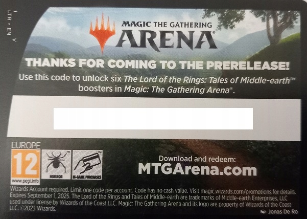 MTG: Arena 6x booster - The Lord of the Rings