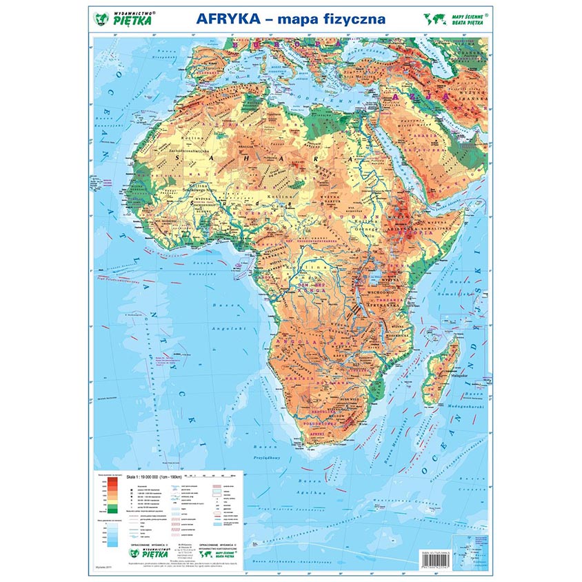 Mapa Fizyczna Afryki Do Nauki DWUSTRONNA MAPA ŚCIENNA AFRYKI - FIZYCZNA / POLITY - 6692388830