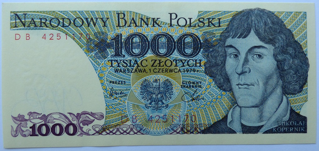 Banknot 1000 zł 1979 seria DB stan 1.