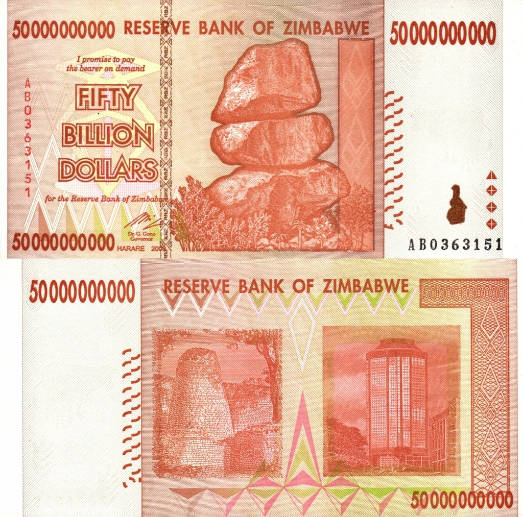 # ZIMBABWE - 50000000000 DOLARÓW 2008 - P-87 - UNC