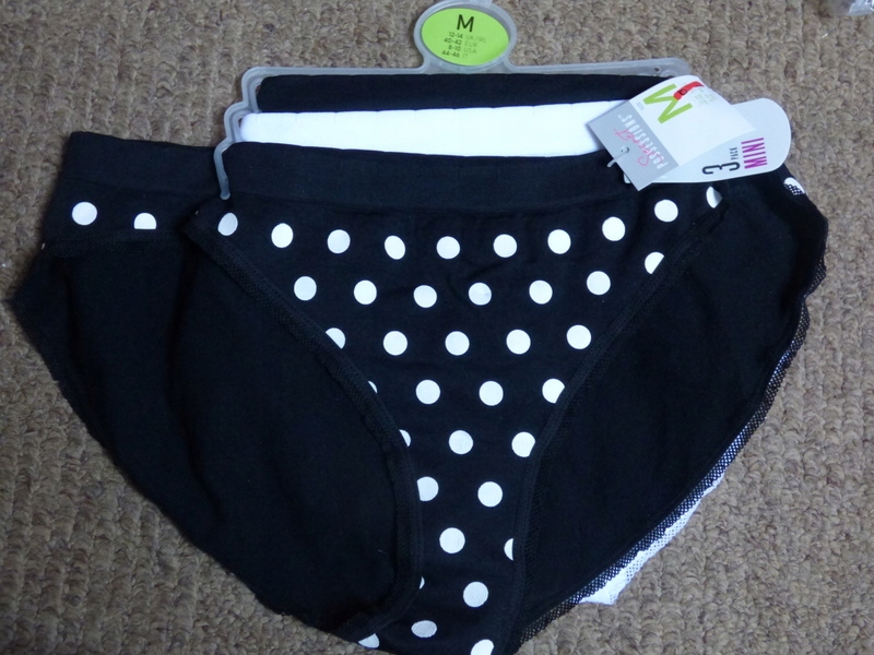 PRIMARK 3PK FIG MINI ALA BEZSZWOWE DOTS 46/48