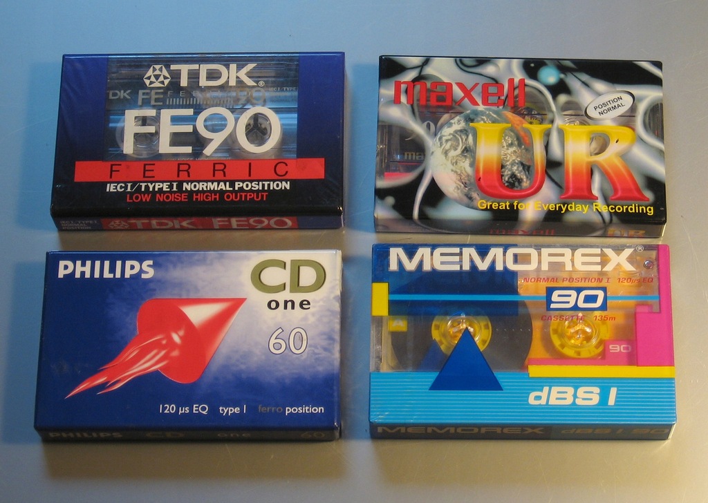 Nowe kasety zestaw 4szt Maxell Philips Memorex TDK