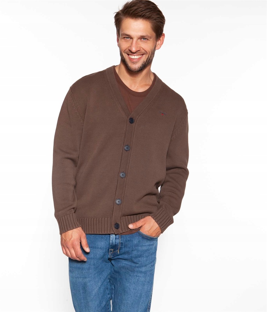 LEE COOPER Sweter męski SEGAN ORGANIC CHESTNUT XL
