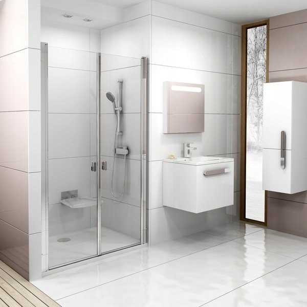 Drzwi prysznicowe, otwierane CSDL2-110 białe+Trans