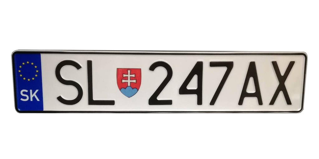 TABLICE REJESTRACYJNE SŁOWACJA SŁOWACKIE - SK