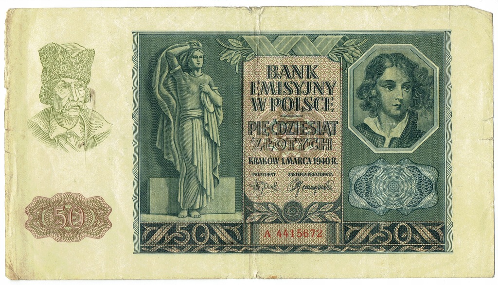 Banknot 50 złotych 1940 rok