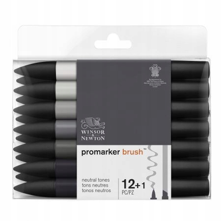 Markery Winsor&Newton Promarker Brush Neutral Tones, 12+1szt.