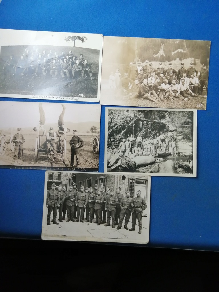 5 FOTOGRAFII - WOJSKO - ARMATY - MUNDURY 1914-1918
