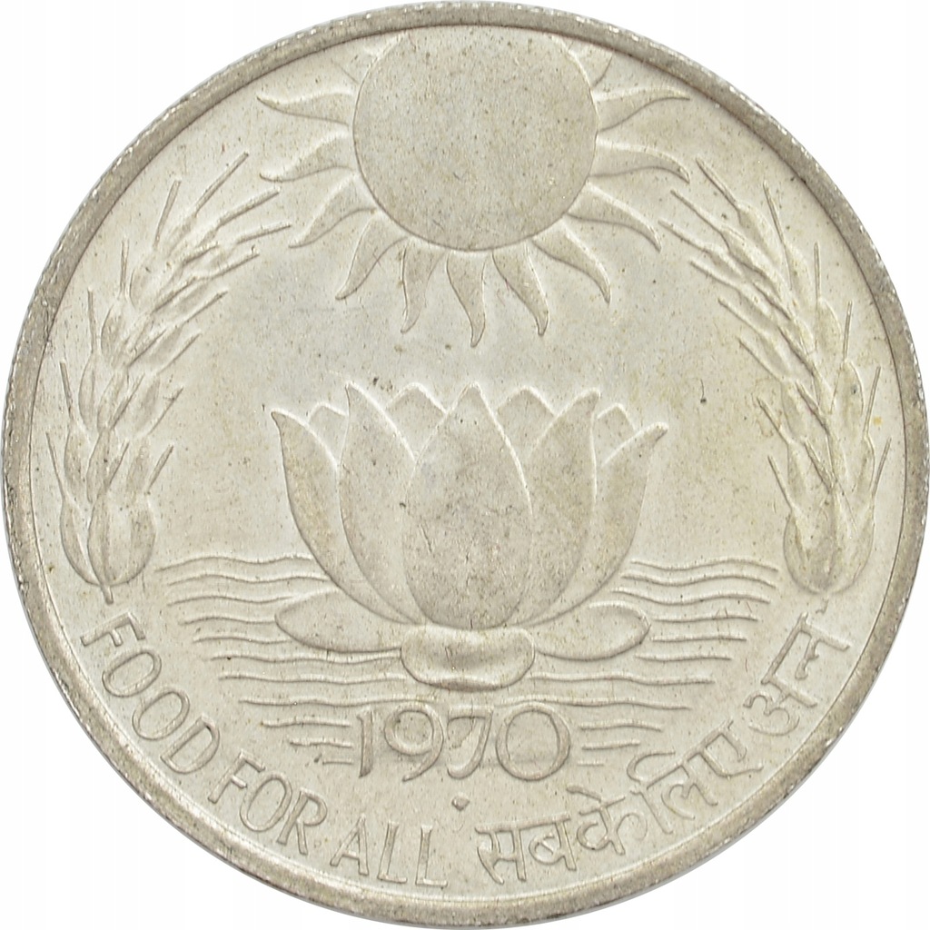 3.INDIE, 10 RUPII 1970 LOTOS - FAO