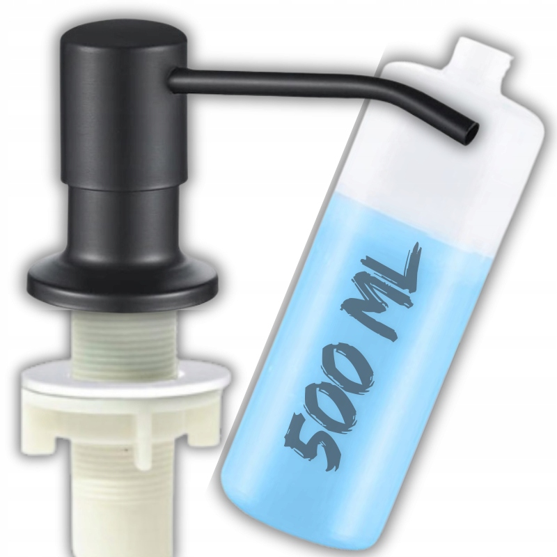H7_tds0596_Dozownik mydła do zlewu na płyn czarny