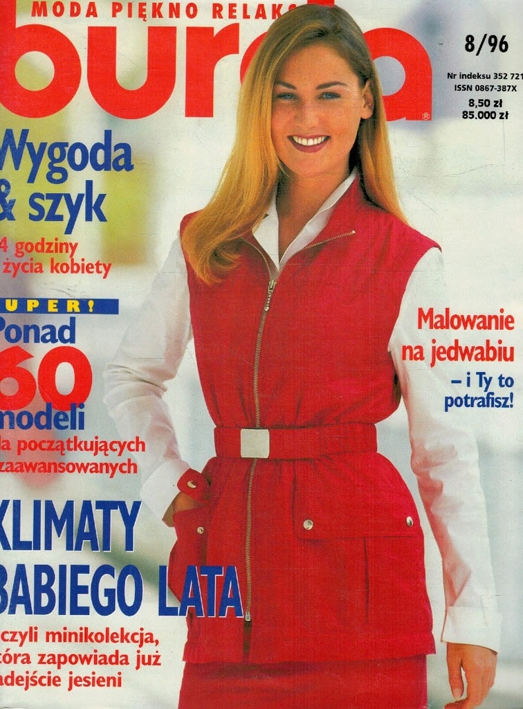 Burda 8 / 1996 z wykrojami