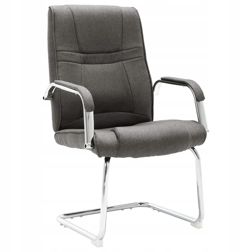 Krzesło biurowe, wspornikowe, szare, tkanin