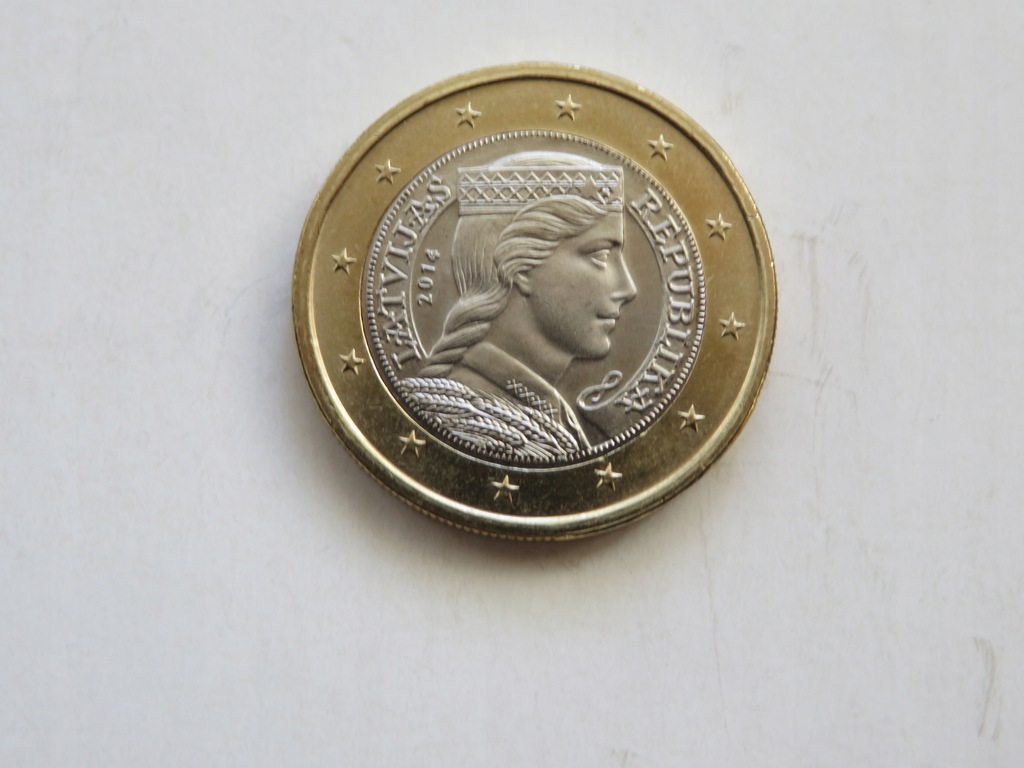 Łotwa - 1 euro 2014, stan 1